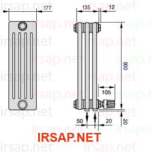 Радиатор IRSAP Tesi 50900/3 T26 CL 01